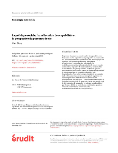 324 Grey 2013 La politiq  sociale amélioration capabilités