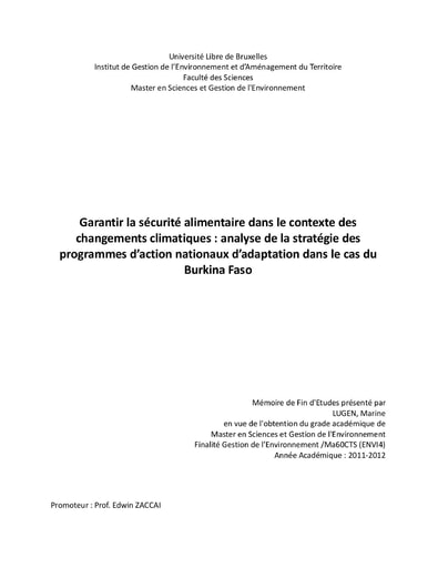 354 Lugen 2012 Garantir  sécurité alimen contexte changem climatiqu