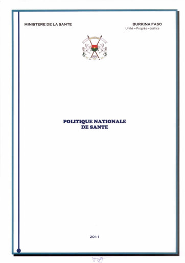 579 Min Santé 2011 Politique Nationale Santé PNS BF