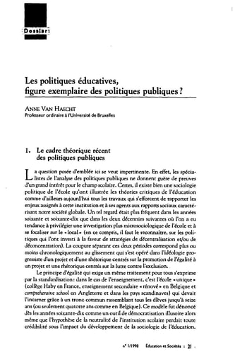 65 Haecht 1998 Les politi éducatives figure exemplaire