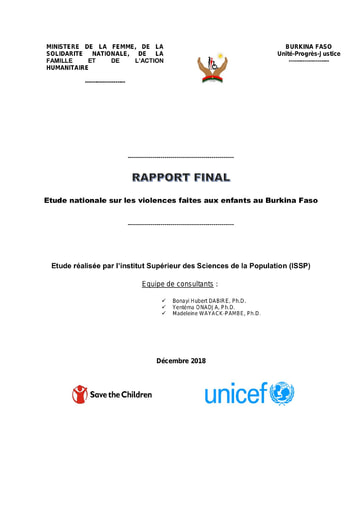 147 ISSP MFSNFAH 2018 Etude nationale  violences faites aux enfants