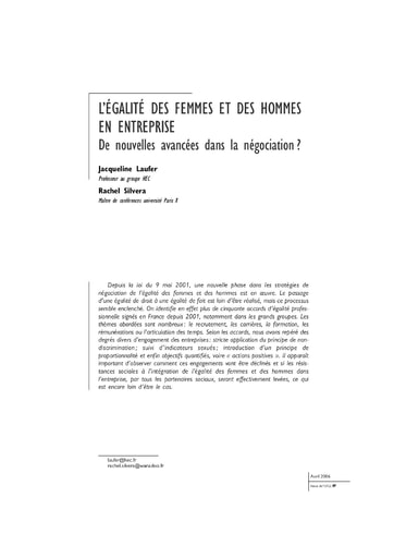 177 Laufer  Silvera 2006 L’égalité femmes hommes entreprise