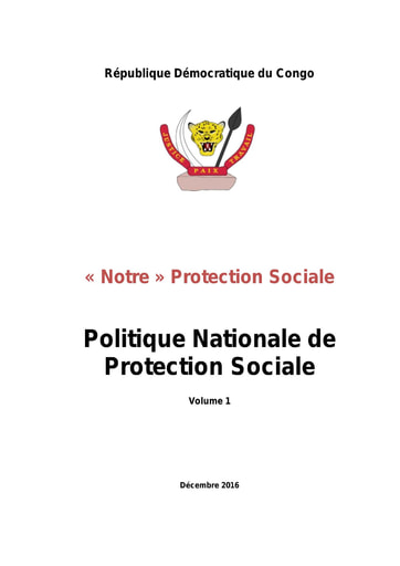 458 Min Emploi 2016 Politiq  Nationale Protection Sociale Volume 1 RDC