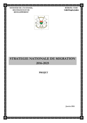 555 Min Econo 2016 Stratégie nationale migration 2016 2025 BF