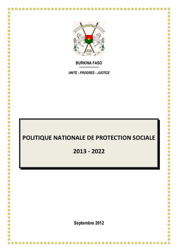 430 Burkina Faso 2012 protection sociale 2013  2022