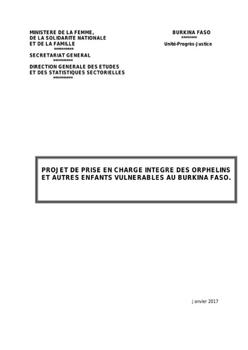 705 Min Femme 2017 Projet de prise  intégré orphelins BF