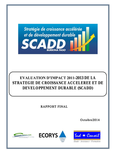 625 Burkina Faso 2014  Évaluation d’impact  2011 2013 SCADD BF