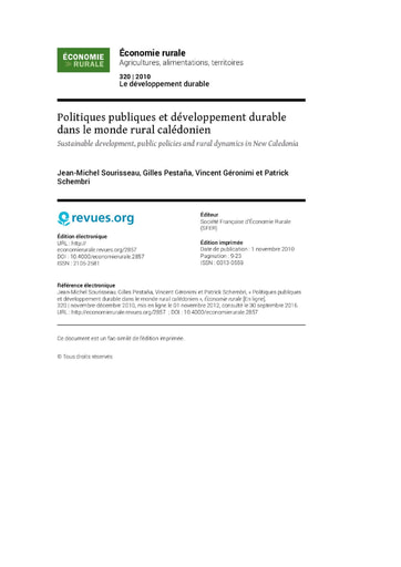 393 Sourisseaue et al 2010 Polit  publiq dévelop durable calédonien