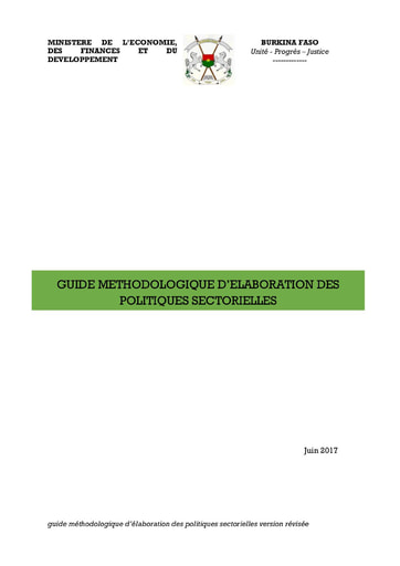 728 Min Econo 2017 Guide méthodologique élaboration politiq  sectorielles BF