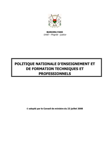 545 Burkina Faso 2008 Politiq Nationale enseignement