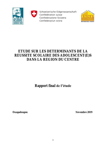 141 ISSP 2019 Etude déterminants réussite scolaire des adolescent(e)s