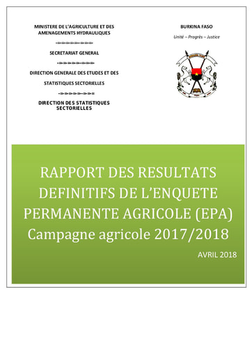 107 Min agriculture MAAH 2018 EPA campagne agricole 2017 2018 BF