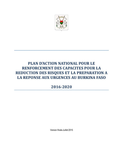 543 Burkina Faso 2015  PA national  renforcement  capacités 2016 2020