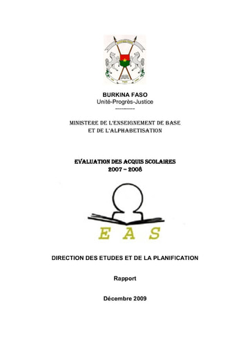 682 Min Educa 2009  Evaluation Acquis Scolaires BF