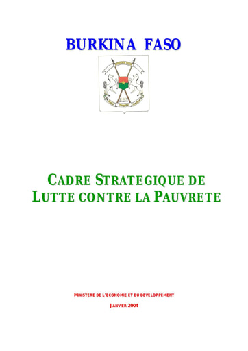 544 Min Econo 2004 Cadre Stratégique  CSLP