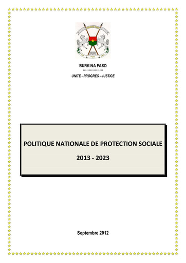 546 Burkina Faso 2012 Politiq nationale  protection sociale 2013 2023