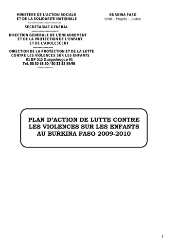 600 Min Action Sociale 2009 PA de lutte  violences BF  2009 2010