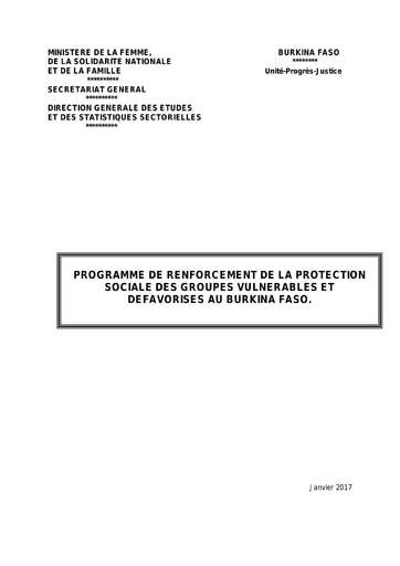 708 Min  Femme 2017 Program renforcement   protection social BF