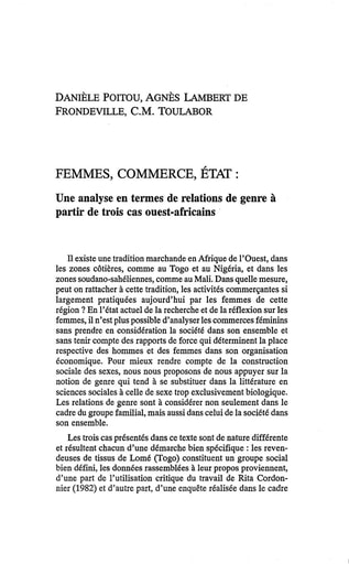 207 Poitou et al Femmes commerce état  analyse  trois cas ouest africains