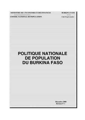 419 Min Economie Finances  2000 Politiq nationale popul BF Révision n°1