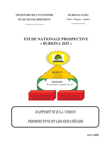 536 Min Econo 2005 ENP Rapport vision prospective  BF 2025