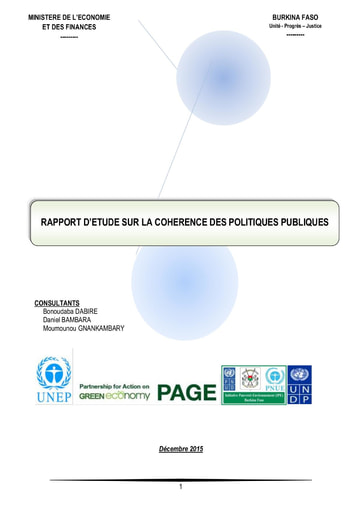 665 Min Econo 2015 Rapport d’étude cohérence  politiqu publiq BF