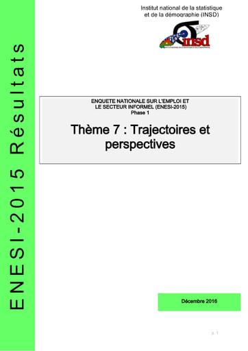 120 INSD 2016 ENESI 2015 Phase1 Thème7 Trajectoires et perspectives BF