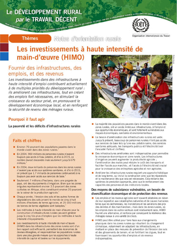 130 OIT 2013 Les investissem HIMO Notes orientation rurale