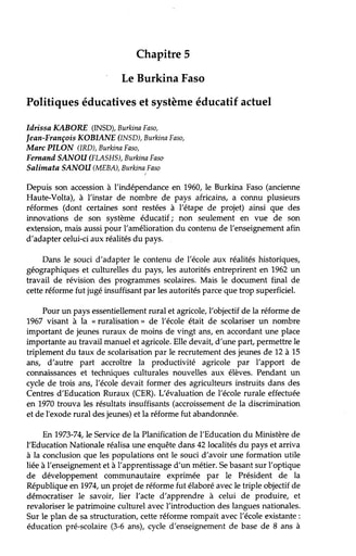 68 Kaboré et al 2001 Politi systèmes éducatifs actuels BF