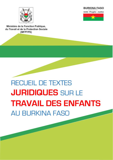 456 Min Fonction Publique 2016 Recueil de textes juridiques  travail enfants BF