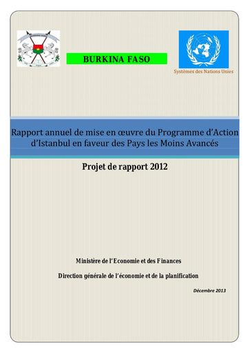 653 Min Econo 2013  Rapport annuel  mise Progr Action Istanbul Pays BF