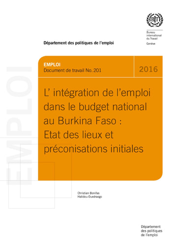 95 BIT 2016 L’intégration emploi  budget BF  Etat des lieux