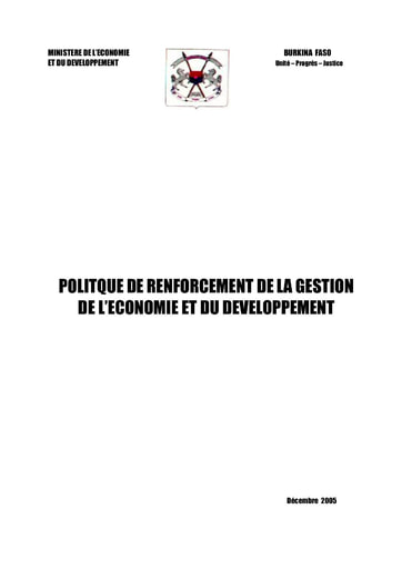 554 Min Econo 2005 Politiq renforcement  gestion BF