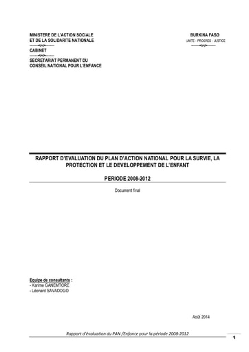 596 Min  Action Sociale 2014 Rapport d’évaluation BF