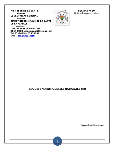 104 Min santé  2012 Enquête nutritionnelle nationale 2012  BF