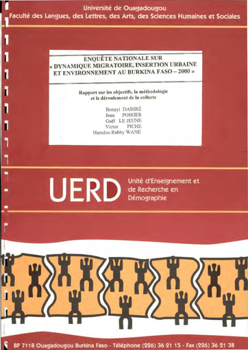 92 URD CERPOD 2002 dynamique migratoire méthodologie déroulement