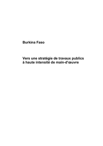 131 OIT 2012 BF Vers une stratégie  travaux HIMO promouvoir emploi