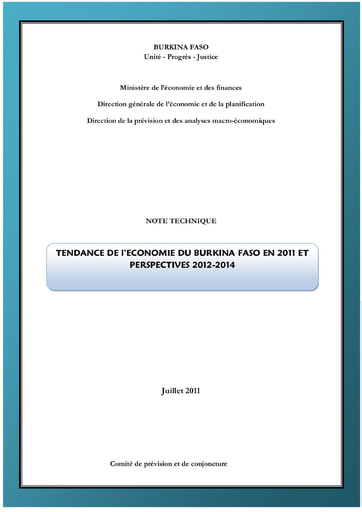 651 Min Econo 2011 Tendance économie BF  2011 Note technique